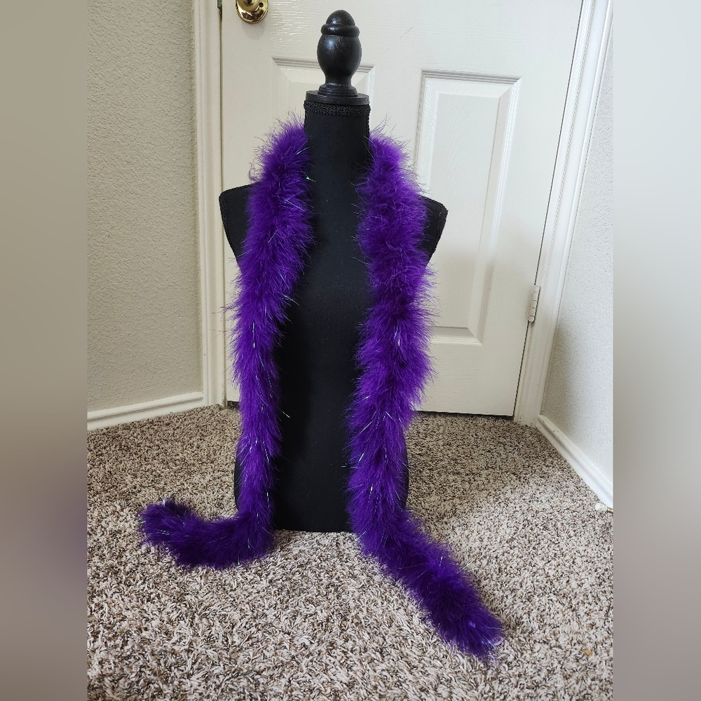 Vibrant Purple Feather Boa Shimmer Accessory